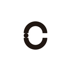 Obraz premium Letter C dot geometric symbol simple logo vector