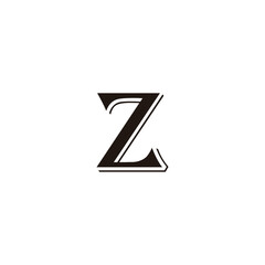 Letter z double, elegant geometric symbol simple logo vector