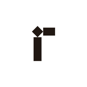 recommend clip art: Letter r squares dot geometric symbol simple logo vector