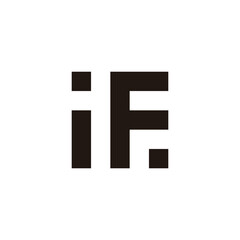 Letter iF dot geometric symbol simple logo vector