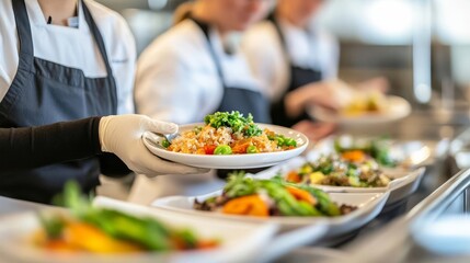 Hospital food services team serving tailored meals for dietary restrictions
