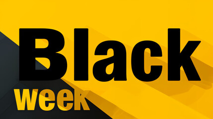 Bold 'Black Week' Sale Promotion on Yellow and Black Background