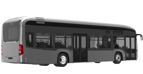 Selbstklebende Fototapeten Londoner Roter Bus cross back view of city bus isolated on white background premium png   © purgatory.art