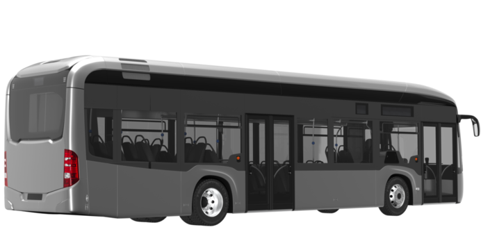 cross back view of city bus isolated on white background premium png 