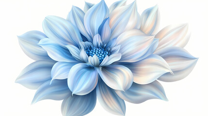 Fototapeta premium Close-up of a beautiful blue and white flower isolated on a white background, showcasing vibrant colors and delicate petals isolated on pngs transparent background. Seapearl. Illustration