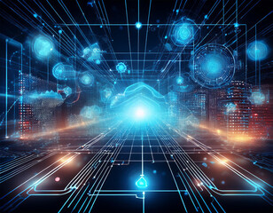 technology digital ai innovation future concept network internet cyberspace smart system virtual cyber security cloud computer interface learning algorithm interactive media metaverse global business