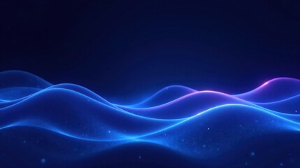 Abstract Blue and Purple Glowing Waveform Background Design for Digital Projects