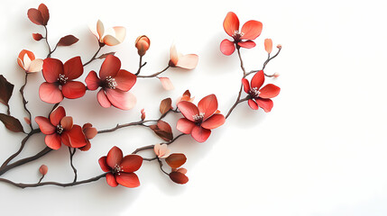 A beautiful floral mockup with intricate sepal designs, ideal for posters and templates, set against a white backdrop. Seapearl. Illustration