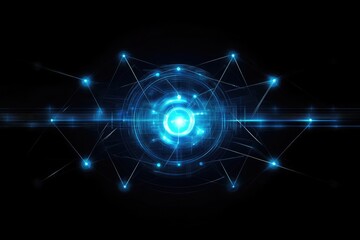 Fototapeta premium ai and network technology concept illustrated with interconnected nodes and glowing lines creating a captivating visual representation of modern connectivity