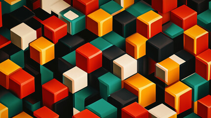Obraz premium 3D colorful cubes in geometric abstract pattern