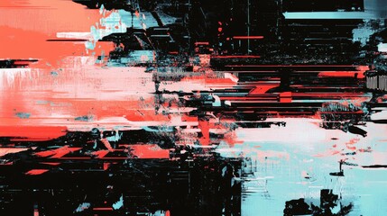 Obraz premium A collection of glitch noise and static visual effects for TVs, including stripes for the background and a CRT screen with a no-signal glitch effect.