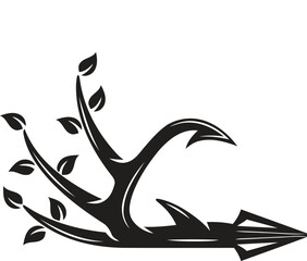 hunting Deer Duck and fish minimalist logo design	