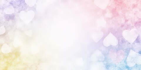 Pastel Hearts Background, Soft Romantic Bokeh,  Love Design