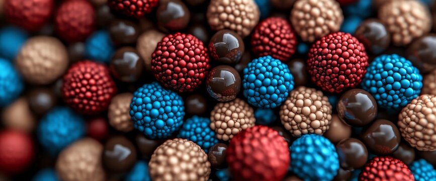 Captured through macro photography with an electron microscope, cells take on abstract shapes and patterns.