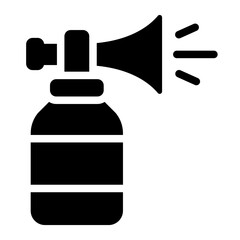 Air horn with confetti glyph icon suitable for event celebrations and parties