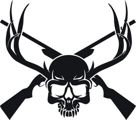 hunting Deer Duck and fish minimalist logo design	