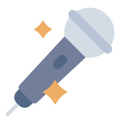 Microphone flat icon suitable for music and performance themes in events