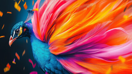 Obraz premium Vibrant Peacock Feathers
