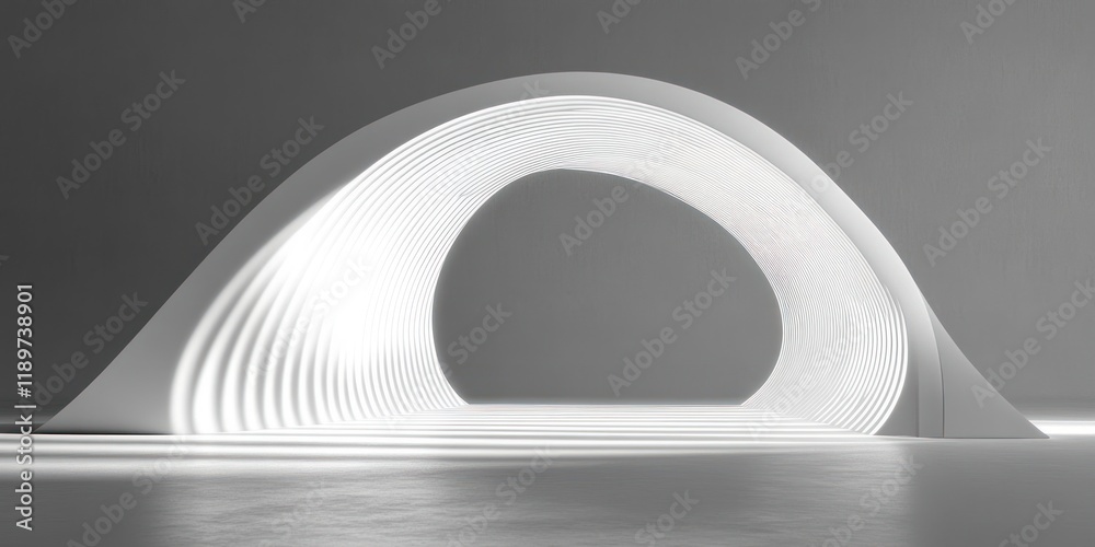 Aufkleber minimalistic sculpture display with soft lighting and shadows for beauty product promotion