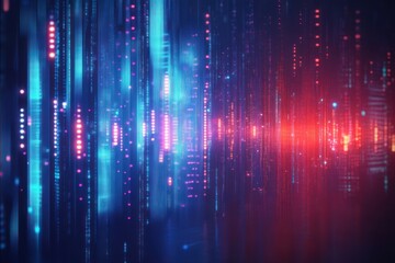 Abstract Digital Artwork Sound Waves Futuristic Cyberpunk Neon Background