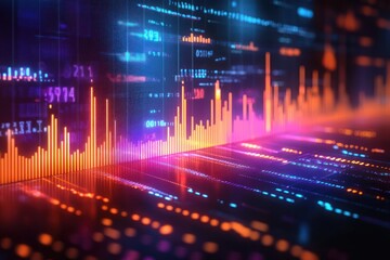 Fototapeta premium Futuristic Digital Financial Graph on Technology Abstract Background