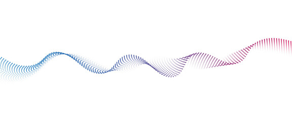 Flowing Dot Wave halftone gradient pattern on transparent background	