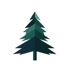 Obraz premium Flat Vector Design of Pine Tree with Clean Sharp Lines