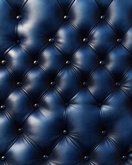 Fototapeta premium Dark Blue Tufted Leather Upholstery Texture