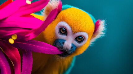 Fototapeta premium Vibrant monkey portrait