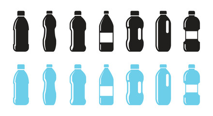 Fototapeta premium Vector Plastic Bottle Icon Set