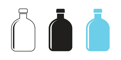 Vector Plastic Bottle Icon Set