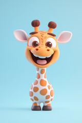 Happy cartoon giraffe smiles!
