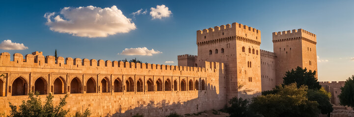 Fototapeta premium stunning Ajlunsky Castle Jordan, sunny day