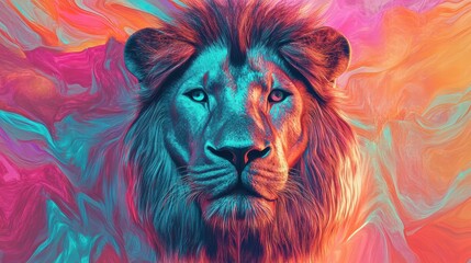 Fototapeta premium Regal Lions Mesmerizing Gaze Ultra HD Vibrant Display