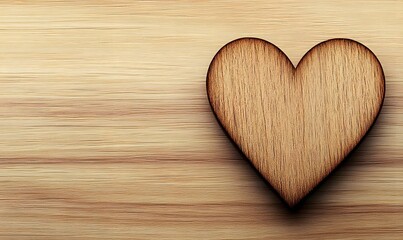 Fototapeta premium Wooden heart on wood background.