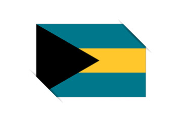 Bahamas flag - rectangle colorful flag representing a country cultural identity and heritage. The essence of national pride and unity. Attached by the corners in a paper album