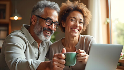 Couple Enjoying Quality Time with Technology