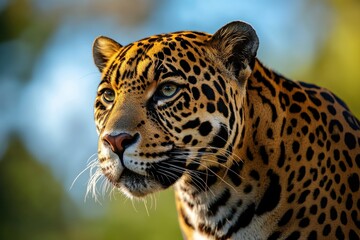 Obraz premium Majestic jaguar, a powerful feline with a striking coat.