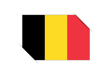 Fototapeta premium Belgium flag - rectangle colorful flag representing a country cultural identity and heritage. The essence of national pride and unity. Attached by the corners in a paper album