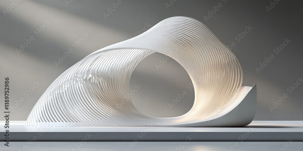 Poster minimalistic 3d display stand with white lines and shadows for cosmetic promotion