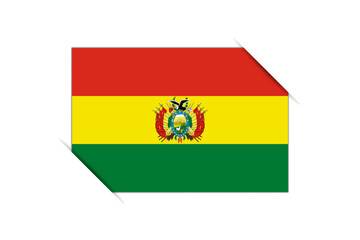 Bolivia flag - rectangle colorful flag representing a country cultural identity and heritage. The essence of national pride and unity. Attached by the corners in a paper album