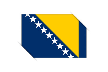 Bosnia and Herzegovina flag - rectangle colorful flag representing a country cultural identity and heritage. The essence of national pride and unity. Attached by the corners in a paper album