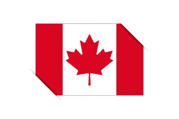 Canada flag - rectangle colorful flag representing a country cultural identity and heritage. The essence of national pride and unity. Attached by the corners in a paper album