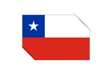 Chile flag - rectangle colorful flag representing a country cultural identity and heritage. The essence of national pride and unity. Attached by the corners in a paper album