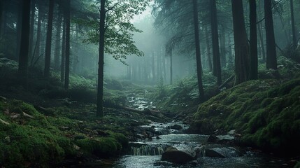 Enchanted Forest: A Mystical Creek in the Woods