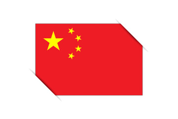 China flag - rectangle colorful flag representing a country cultural identity and heritage. The essence of national pride and unity. Attached by the corners in a paper album