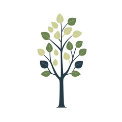 Obraz premium Modern Minimal Aspen Tree Icon on White Background