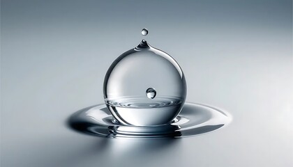 Water Drop Sphere: A Serene Minimalist Study in Blue Tones