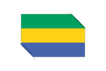 Gabon flag - rectangle colorful flag representing a country cultural identity and heritage. The essence of national pride and unity. Attached by the corners in a paper album