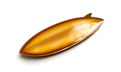Amber surfboard isolated on white background.